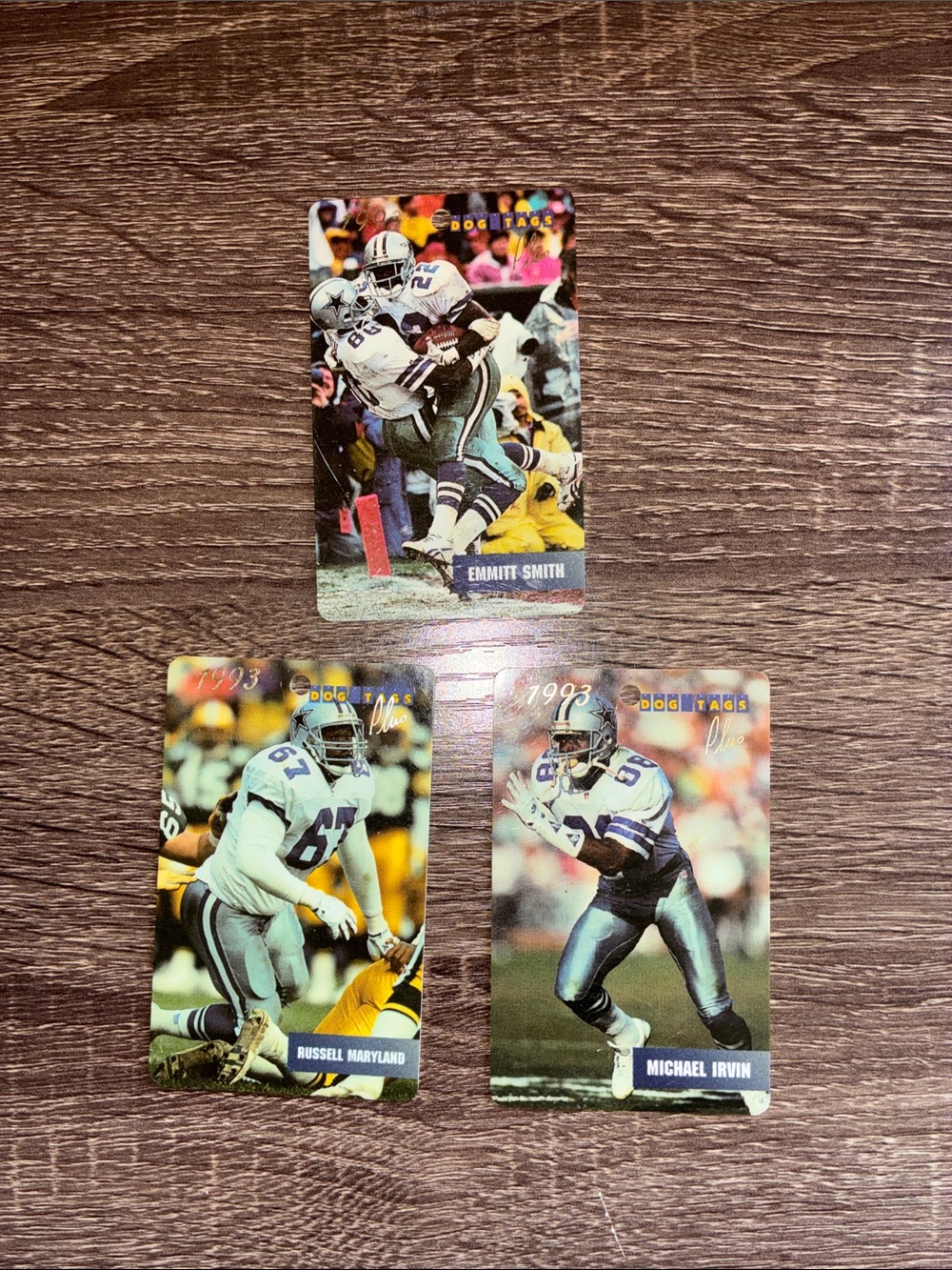 Vintage 1993 Dog Tags Trading Cards Emmitt Smith Russell Maryland Michael Irvin